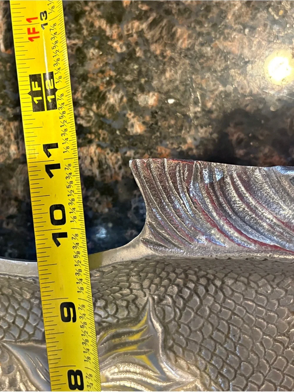 Silver Fish Decor Tray - Metallic Fish Accent for Aquatic-Themed Spaces